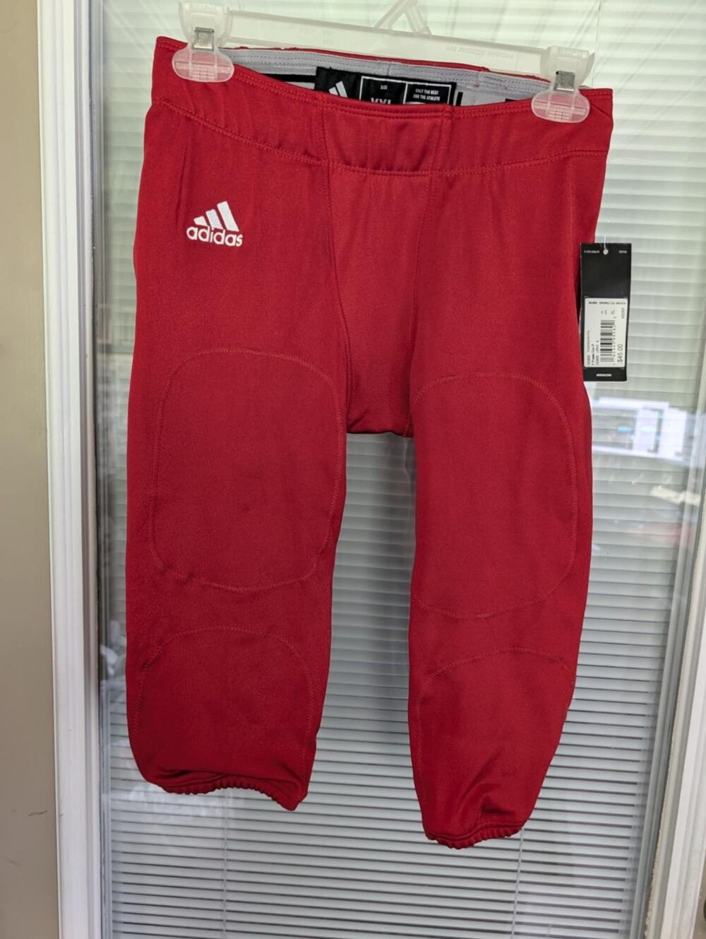 Adidas Boy's Press Coverage Football Pants Power Red / White X-Large MSRP $45.00